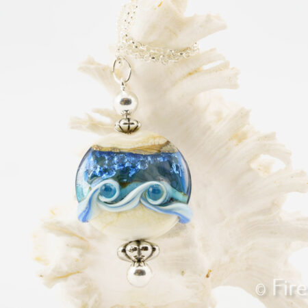 Ice Deeps Pendant, lampworked hand crafted jewellery by FiredGlass