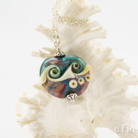 Magic Sea pendant, lampworked hand crafted jewellery by FiredGlass