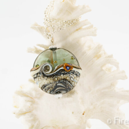 Sea Urchin Pendant, lampworked hand crafted jewellery by FiredGlass